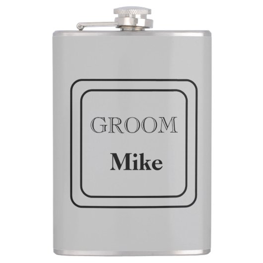 Vinyl Wrapped Flask Groom Flachmann (Vorderseite)