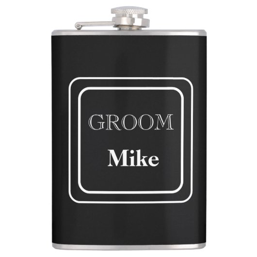 Vinyl Wrapped Flask Groom Flachmann (Vorderseite)