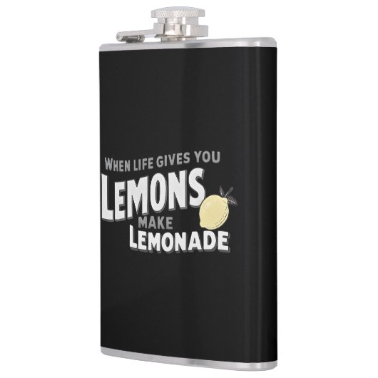 Vinyl Wrapped Flask Lemons Resilience Slogan Gift Flachmann (Links)