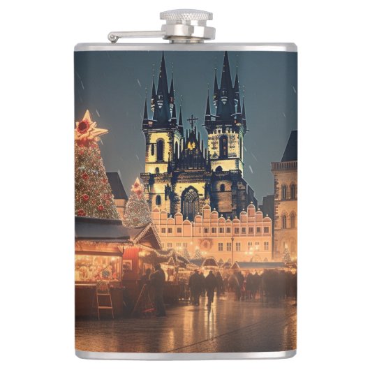 Vinyl Wrapped Flask Prag Flachmann (Vorderseite)