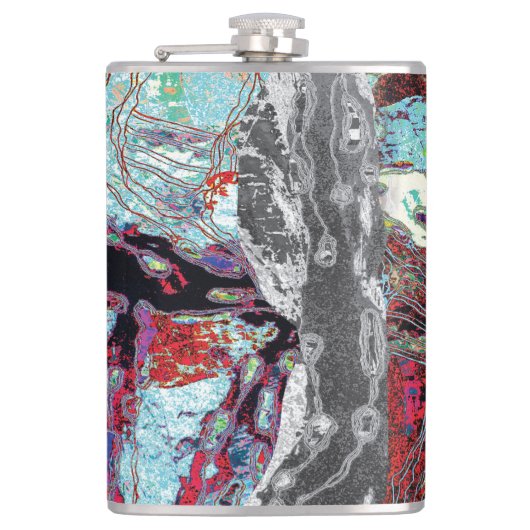 Vinyl Wrapped Flask – Strata Pulse Flachmann (Vorderseite)