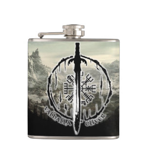 Vinyl Wrapped Flask, Valhalla Oliver 6 Flachmann