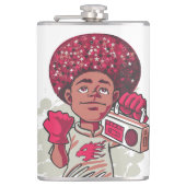 Vinyl Wrapped Flask – YOUTH Power Afro & Boombox  Flachmann (Vorderseite)