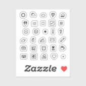 Vinylaufkleber Journal/Planer Symbole Sample Sheet Aufkleber (Blatt)