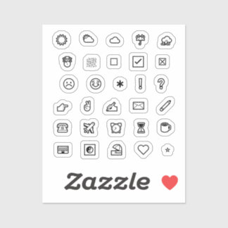 Vinylaufkleber Journal/Planer Symbole Sample Sheet Aufkleber