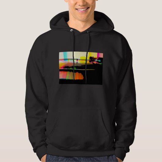 Vinylaufzeichnung auf Turntable Hoodie (Vorderseite)