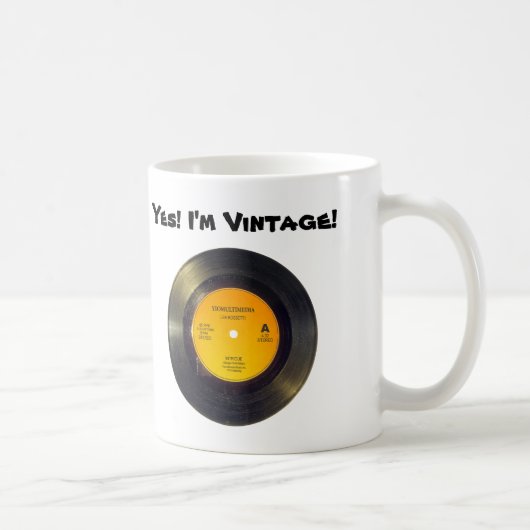 Vinylaufzeichnung Vintages kundenspezifisches Kaffeetasse (Rechts)