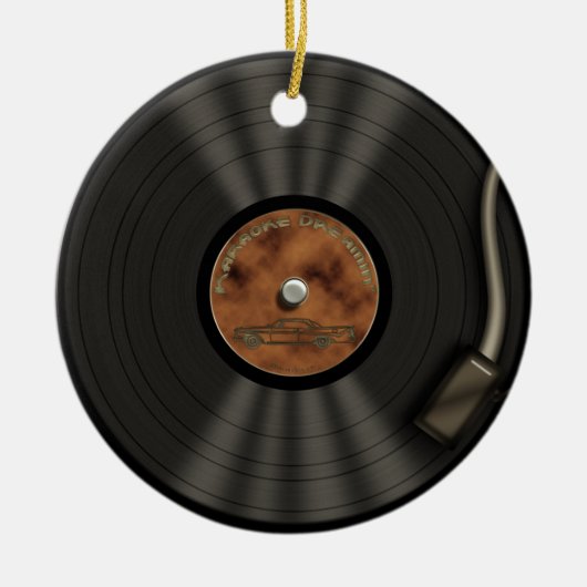 Vinylaufzeichnungs-Verzierung Karaoke-König-LP Keramikornament (Vorne)