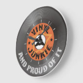 Vinyljunkie - und stolz auf es mit Skala Große Wanduhr (Winkel)