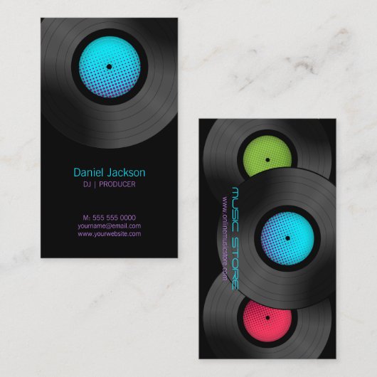VinylPlatten DJ-Musik-Speicher Visitenkarte (Vorne/Hinten)