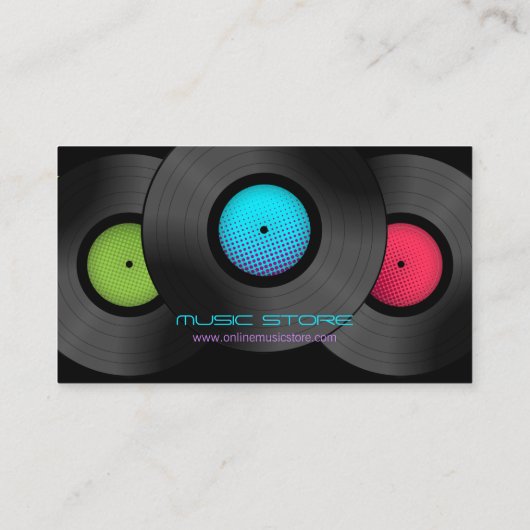 VinylPlatten DJ-Musik-Speicher Visitenkarte (Rückseite)