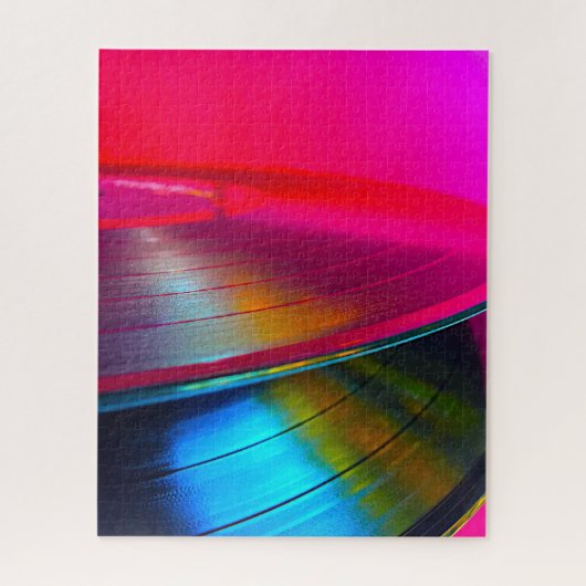 VinylPlatten magentarot Puzzle (Vertikal)