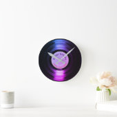 Vinylrecord, Purple Round Clock Runde Wanduhr (Zuhause)