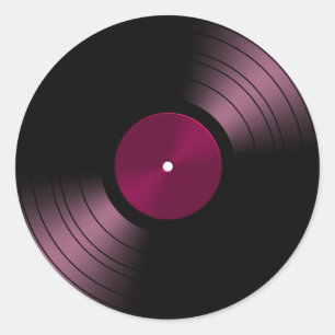 VinylRekordalbum im Rosa Runder Aufkleber