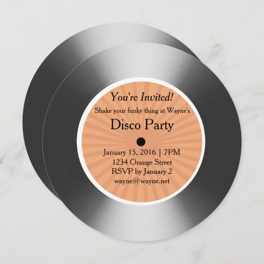 Vinylscheibe Einladung (Vorne/Hinten)
