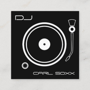 Vinylspielermusik-Inspirationsschwarzes Quadratische Visitenkarte