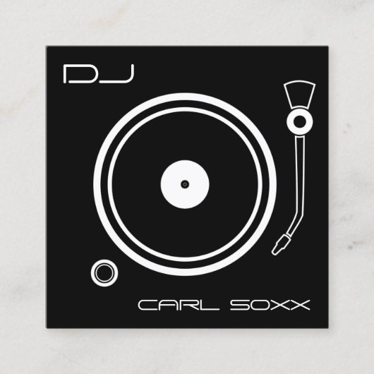 Vinylspielermusik-Inspirationsschwarzes Quadratische Visitenkarte (Vorderseite)