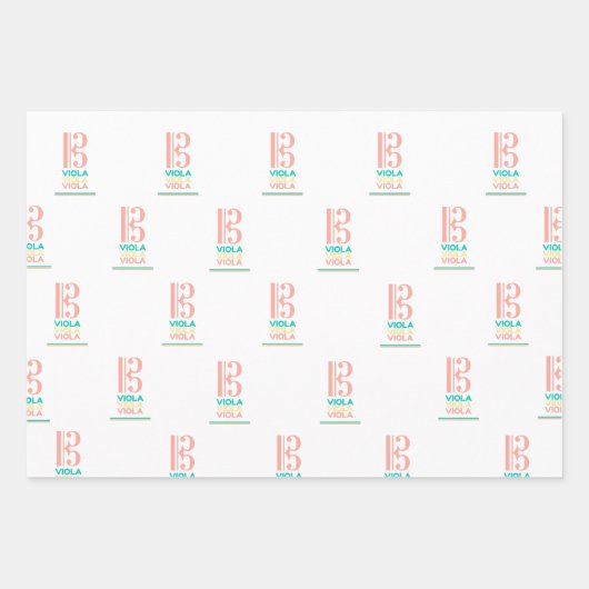 Viola Alto Clef Wrapping Paper Geschenkpapier Set (Vorderseite 3)