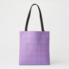 Viola and Dull Lavender Plaid Pink Purple Tasche