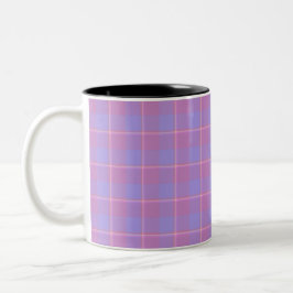 Viola and Dull Lavender Plaid Purple Pink Zweifarbige Tasse