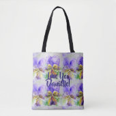 Viola Aquarellfarben Blume Blumenstrauß Liebe Town Tasche (Vorderseite)