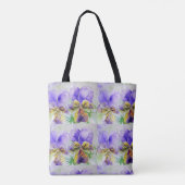 Viola Aquarellfarben Blume Blumenstrauß Liebe Town Tasche (Rückseite)