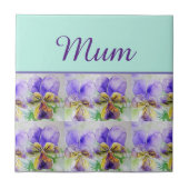 Viola Blume Aqua Strip Fliese (Vorderseite)