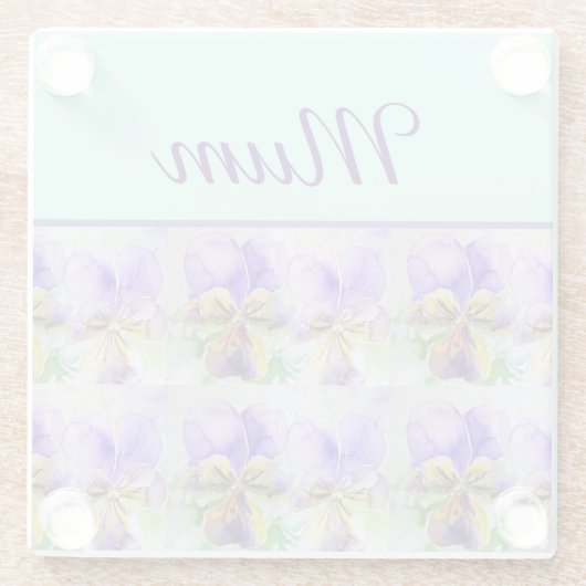 Viola Blume Aqua Strip Glasuntersetzer (Rückseite)