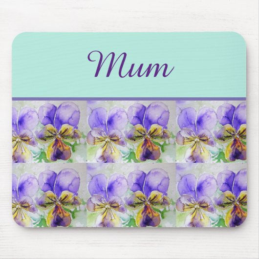 Viola Blume Aqua Strip Mousepad (Vorne)
