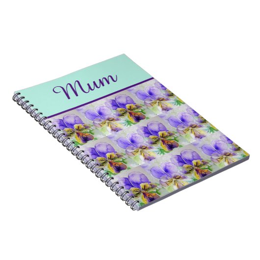 Viola Blume Aqua Strip Notizblock (Rechte Seite)