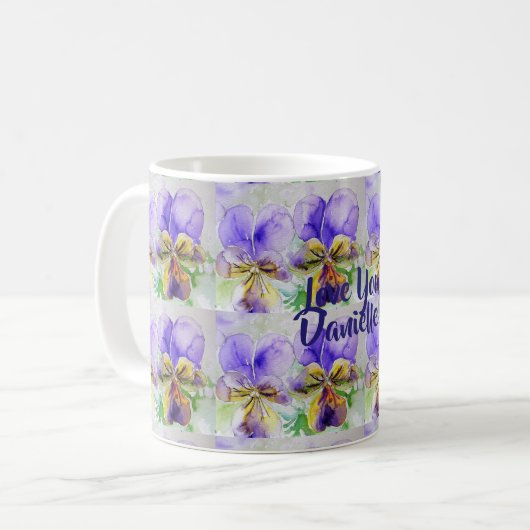 Viola Blume Floral Liebe Ladys Tasse (Vorderseite Links)