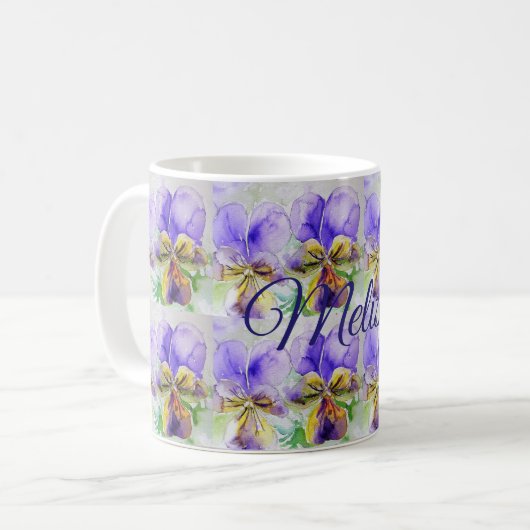 Viola Blume Floral Liebe Ladys Tasse (Vorderseite Links)