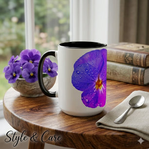 Viola Blume Zwei-Tone-Kaffee-Tasse Zweifarbige Tasse