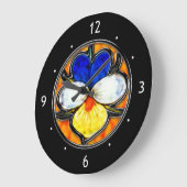 Viola-Buntglas-Einfügung Große Wanduhr (Winkel)