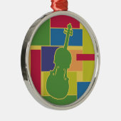 Viola Colorblocks Verzierung Silbernes Ornament (Rechts)