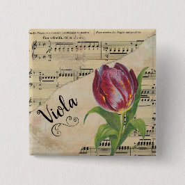 Viola Elegant Vintages Notizbuch Button
