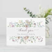 Viola & Eucalypt Floral Thank you Card Einladung (Stehend Vorderseite)