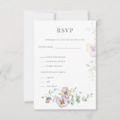 Viola & Eucalyptus Floral Wedding RSVP  Card Karte (Vorderseite)