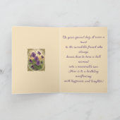 Viola Flowers February Birthday Art Nouveau Style Karte (Innenseite)