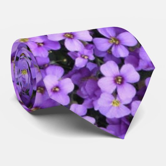 Viola Flowers Neck Tie Krawatte (Gerollt)