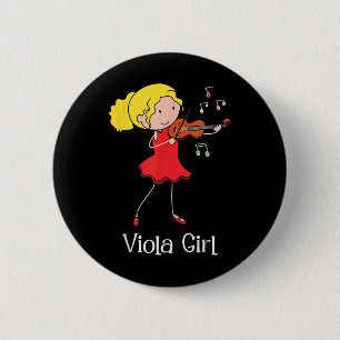 Viola Girl - Violist Symphony Band Jazz Music Lieb Button