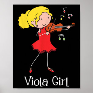 Viola Girl - Violist Symphony Band Jazz Music Lieb Poster