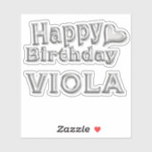 Viola Happy Birthday silver Aufkleber Sticker (Blatt)