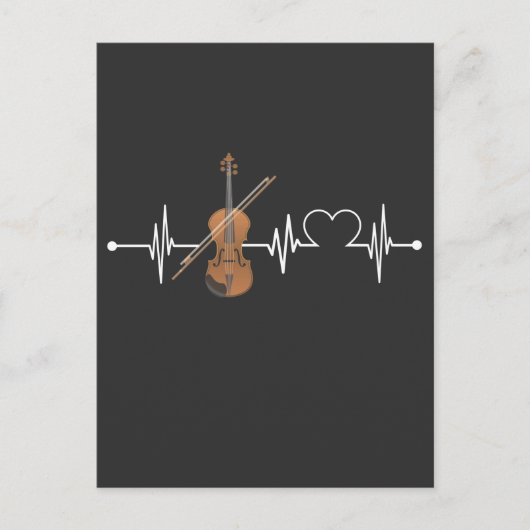 Viola Heartbeat Violin Player Orchestra Musiker Postkarte (Vorderseite)