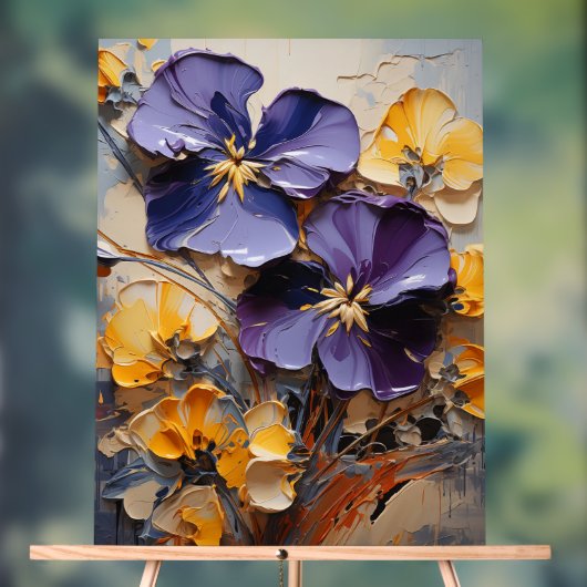 Viola - Impasto Floral Acrylschild (Neutral)