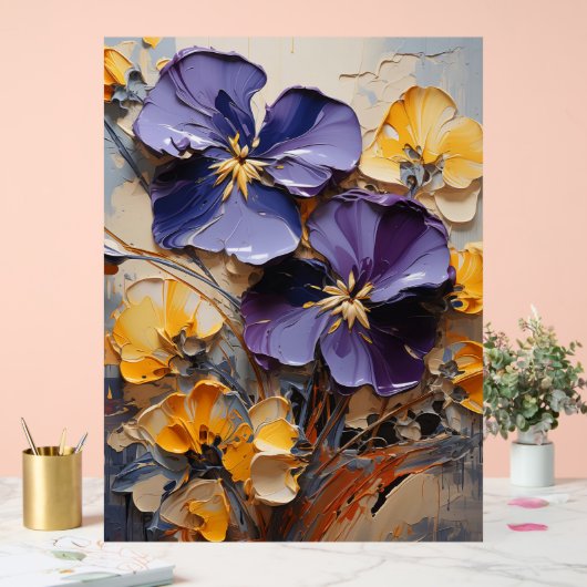 Viola - Impasto Floral Acrylschild (Hochzeit)
