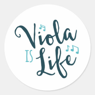 Viola ist das Leben Runder Aufkleber