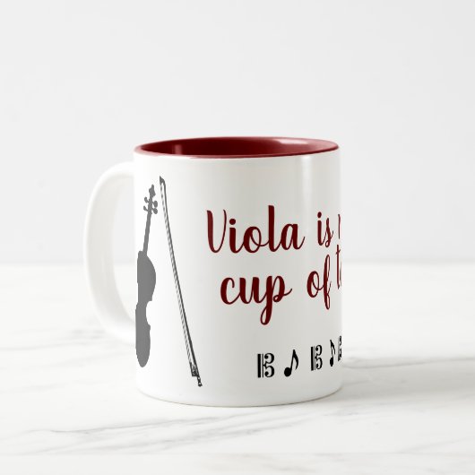 Viola ist die Tasse meines Tees (dunkelrot) (Vorderseite Links)