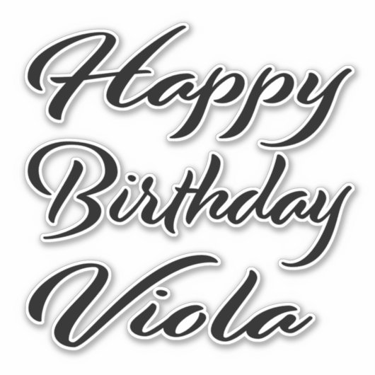 Viola Name Vorname black Sticker Geburtstag (Vorderseite)