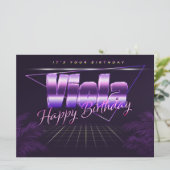 Viola Name Vorname lila retro Karte Geburtstag (Stehend Vorderseite)